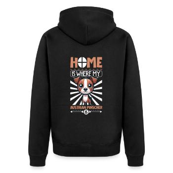 Home - Austrian Pinscher - Unisex Premium Organic Zip Hoodie - black - Back - Nico (187cm)