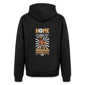 Home - Bavarian Mountain Hound - Unisex Premium Organic Zip Hoodie - black - Back - Nico (187cm)