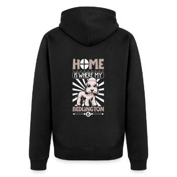 Home - Bedlington Terrier - Unisex Premium Organic Zip Hoodie - black - Back - Nico (187cm)