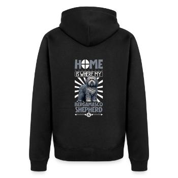 Home - Bergamo Shepherd Dog - Unisex Premium Organic Zip Hoodie - black - Back - Nico (187cm)