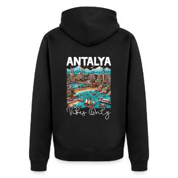 Antalya Turquie Voyage Vacances J’aime la Turquie - Veste à capuche bio Premium Unisexe - noir - Dos - Nico (187cm)