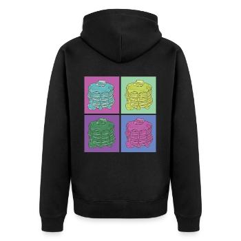 Pancake Lover Kids Retro Vintage - Unisex Premium Bio Zip Hoodie - Schwarz - Hinten - Nico (187cm)