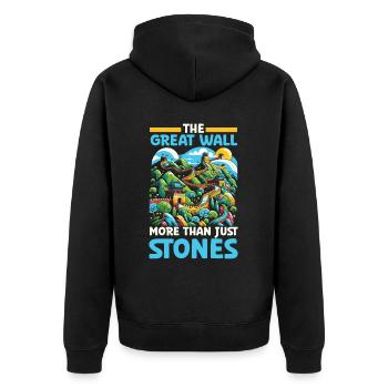 Great Wall Of China Travel Vacation Chinese - Unisex Premium Organic Zip Hoodie - black - Back - Nico (187cm)