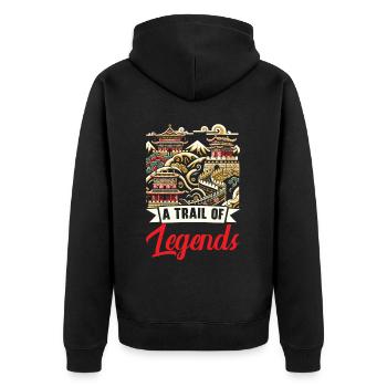 Grande Muraille De Chine Voyage Vacances Chinois - Veste à capuche bio Premium Unisexe - noir - Dos - Nico (187cm)