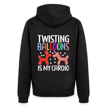 Balloon Animal Balloon Twisting - Unisex Premium Organic Zip Hoodie - black - Back - Nico (187cm)
