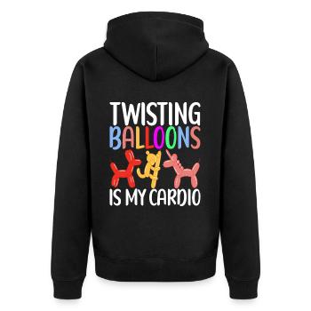 Balloon Animal Balloon Twisting - Unisex Premium Organic Zip Hoodie - black - Back - Nico (187cm)