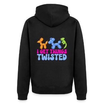 Balloon Animal Balloon Twisting - Unisex Premium Organic Zip Hoodie - black - Back - Nico (187cm)