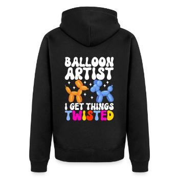 Balloon Animal Balloon Twisting - Unisex Premium Organic Zip Hoodie - black - Back - Nico (187cm)