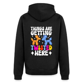 Balloon Animal Balloon Twisting - Unisex Premium Organic Zip Hoodie - black - Back - Nico (187cm)