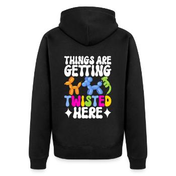 Balloon Animal Balloon Twisting - Unisex Premium Organic Zip Hoodie - black - Back - Nico (187cm)