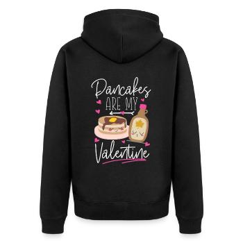 Pancake Lover Kids Valentines Day - Unisex Premium Bio Zip Hoodie - Schwarz - Hinten - Nico (187cm)