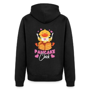 Pancake Lover Kids Chicken Girl - Unisex Premium Bio Zip Hoodie - Schwarz - Hinten - Nico (187cm)