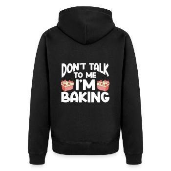 Cuisson Jeu de mots Cuire Cuisinier Chef Boulanger - Veste à capuche bio Premium Unisexe - noir - Dos - Nico (187cm)