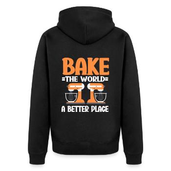 Cuisson Jeu de mots Cuire Cuisinier Chef Boulanger - Veste à capuche bio Premium Unisexe - noir - Dos - Nico (187cm)