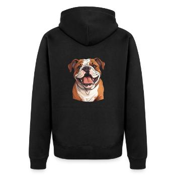Bouledogue - Veste à capuche bio Premium Unisexe - noir - Dos - Nico (187cm)