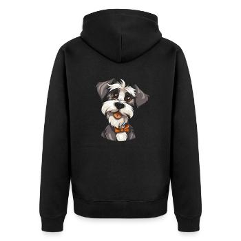 Schnauzer - Unisex Premium Bio Zip Hoodie - Schwarz - Hinten - Nico (187cm)
