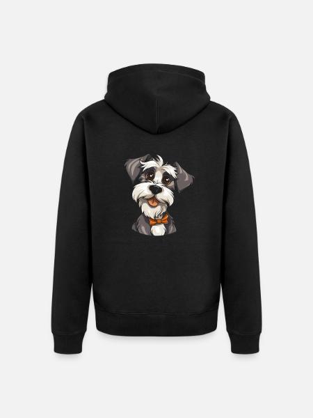 Schnauzer - Unisex Premium Organic Zip Hoodie - black