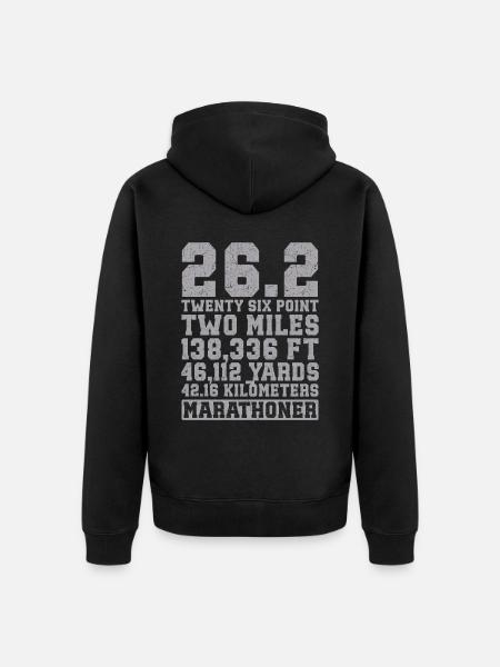 26. 2 coureurs de marathon citation drôle de marathon - Veste à capuche bio Premium Unisexe - noir