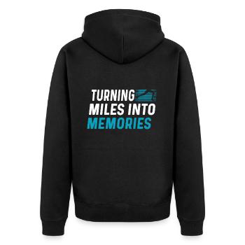 26. 2 Marathonläufer Lustiger Marathon Zitat - Unisex Premium Bio Zip Hoodie - Schwarz - Hinten - Nico (187cm)