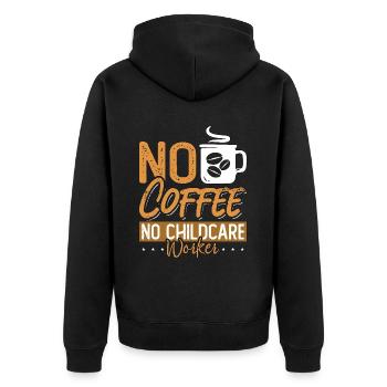 Auxiliaire de puériculture Pas de nourrice de café Amateur de café - Veste à capuche bio Premium Unisexe - noir - Dos - Nico (187cm)