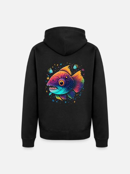 Angelfish - Unisex Premium Organic Zip Hoodie - black