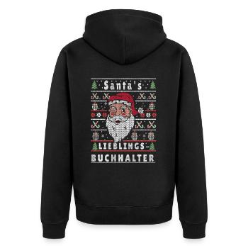Noël laid Père Noël FAVORI Comptable - Veste à capuche bio Premium Unisexe - noir - Dos - Nico (187cm)