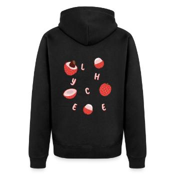 Litchi Litchi Fruits exotiques - Veste à capuche bio Premium Unisexe - noir - Dos - Nico (187cm)