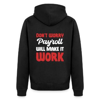 Don't worry about the - Unisex Premium Organic Zip Hoodie - black - Back - Nico (187cm)