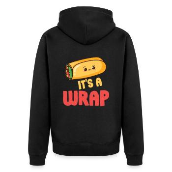 It's A Wrap Burrito Wortspiele Mexikanische - Unisex Premium Bio Zip Hoodie - Schwarz - Hinten - Nico (187cm)