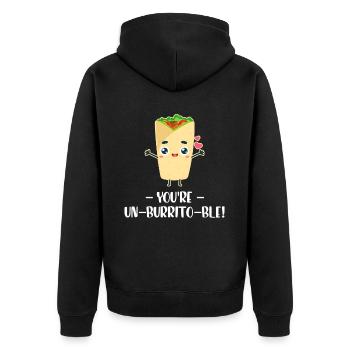 Du Bist Un-burrito-ble! Mexikanischer Margarita - Unisex Premium Bio Zip Hoodie - Schwarz - Hinten - Nico (187cm)