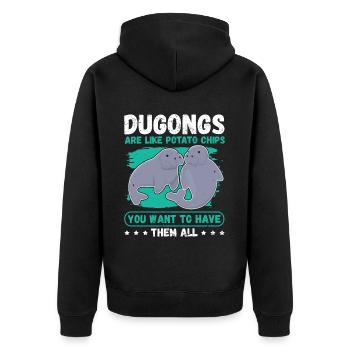 Dugong cochons lamantin à queue fourchue cadeau - Veste à capuche bio Premium Unisexe - noir - Dos - Nico (187cm)