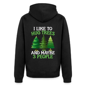 Baumschützer und Umweltschützer - Unisex Premium Bio Zip Hoodie - Schwarz - Hinten - Nico (187cm)