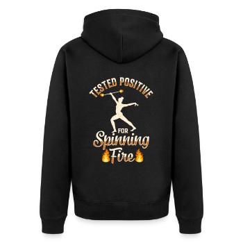Fire Baton Fire Dance Fire Dancer Fire Dancer - Unisex Premium Organic Zip Hoodie - black - Back - Nico (187cm)