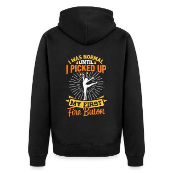 Fire Baton Fire Dance Fire Dancer Fire Dancer - Unisex Premium Organic Zip Hoodie - black - Back - Nico (187cm)