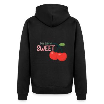 Kleine Süße Little Sweet - Unisex Premium Organic Zip Hoodie - black - Back - Nico (187cm)