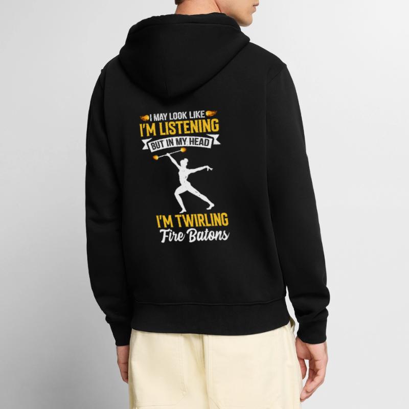Fire Baton Fire Dance Fire Dancer Fire Dancer Unisex Premium Organic Zip Hoodie
