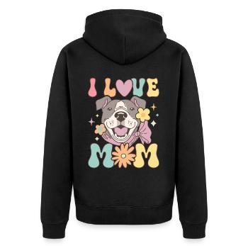 Groovy Pitbull Maman Amoureuse des chiens - Veste à capuche bio Premium Unisexe - noir - Dos - Nico (187cm)