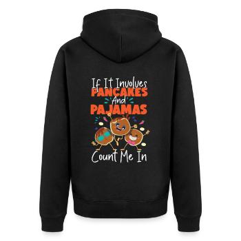 Pancake Lover Kids If It Involves - Unisex Premium Organic Zip Hoodie - black - Back - Nico (187cm)