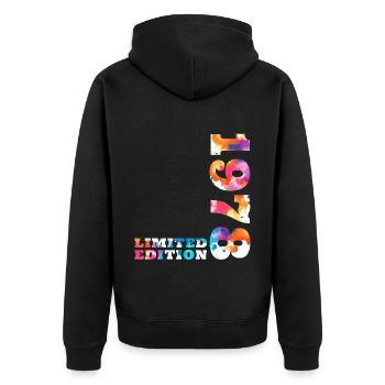 Colorful Birthday Limited Edition 1978 - Unisex Premium Organic Zip Hoodie - black - Back - Nico (187cm)