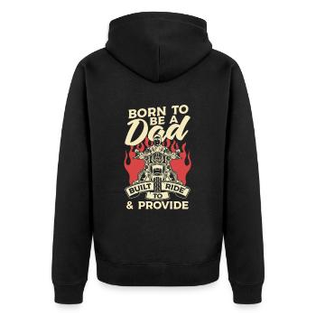 Motorrad Biker Motorbike Motorcycle Dad - Unisex Premium Bio Zip Hoodie - Schwarz - Hinten - Nico (187cm)