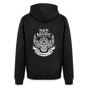 Motorrad Biker Motorbike Motorcycle Dad - Unisex Premium Bio Zip Hoodie - Schwarz - Hinten - Nico (187cm)