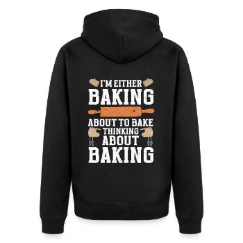 Cuisson Jeu de mots Cuire Cuisinier Chef Boulanger - Veste à capuche bio Premium Unisexe - noir - Dos - Nico (187cm)