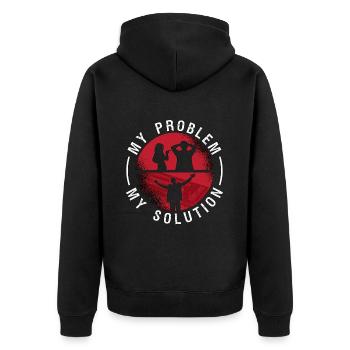Cribbage Player My Problem My Pictogram Dad Mom - Unisex Premium Organic Zip Hoodie - black - Back - Nico (187cm)