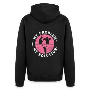 Cribbage Player My Problem My Pictogram Mom Dad - Unisex Premium Organic Zip Hoodie - black - Back - Nico (187cm)