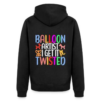 Balloon Animal Balloon Twisting - Unisex Premium Organic Zip Hoodie - black - Back - Nico (187cm)