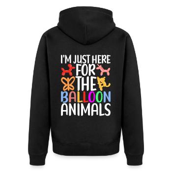 Balloon Animal Balloon Twisting - Unisex Premium Organic Zip Hoodie - black - Back - Nico (187cm)