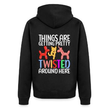 Balloon Animal Balloon Twisting - Unisex Premium Organic Zip Hoodie - black - Back - Nico (187cm)