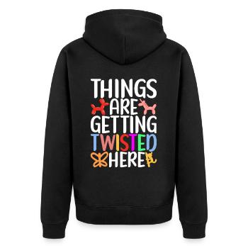 Balloon Animal Balloon Twisting - Unisex Premium Organic Zip Hoodie - black - Back - Nico (187cm)