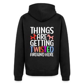 Balloon Animal Balloon Twisting - Unisex Premium Organic Zip Hoodie - black - Back - Nico (187cm)