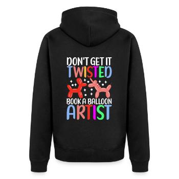 Balloon Animal Balloon Twisting - Unisex Premium Organic Zip Hoodie - black - Back - Nico (187cm)